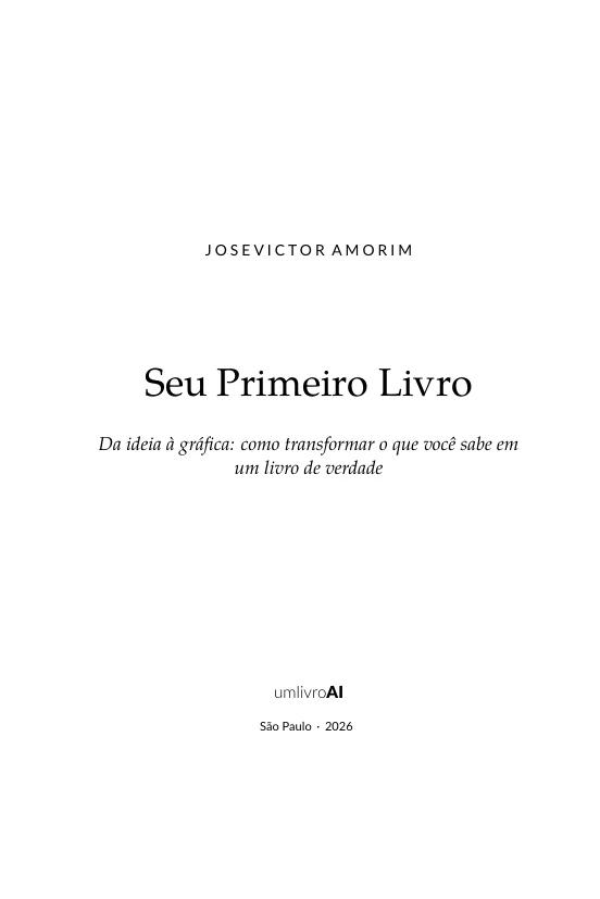 Página de rosto diagramada do livro-piloto.